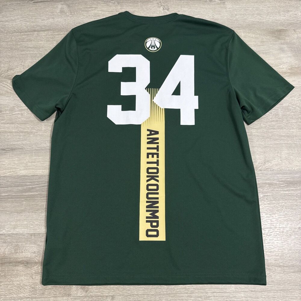 Milwaukee Bucks Shirt Giannis Antetokounmpo 34 Ultra Game Green XL Polyester